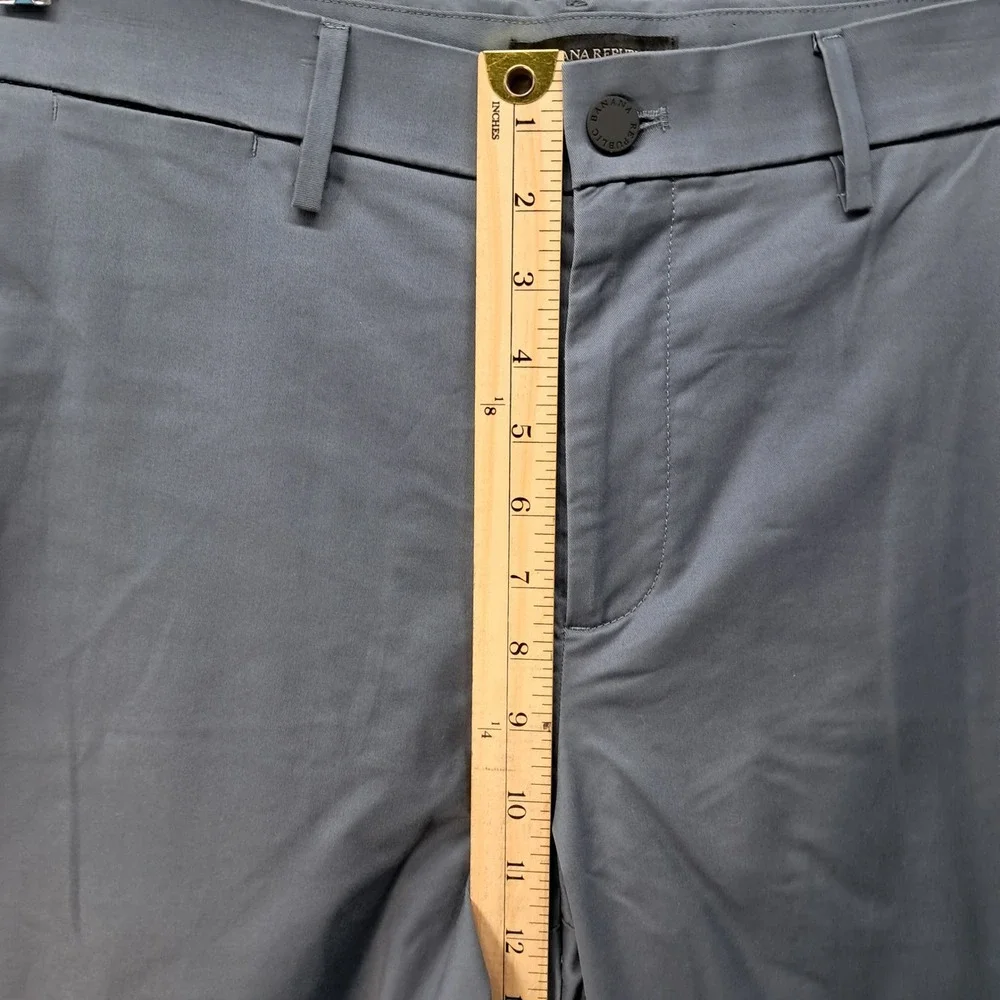 Banana Republic Mens Slim Fit Chinos Blue Gray Cotton Blend Stretch Pants 34x32